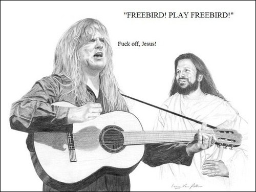 jesus fucks off a guitar player