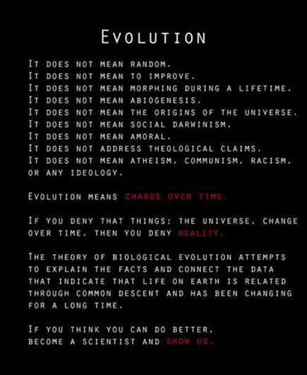 The definition of evolution. It does not mean 'random'.