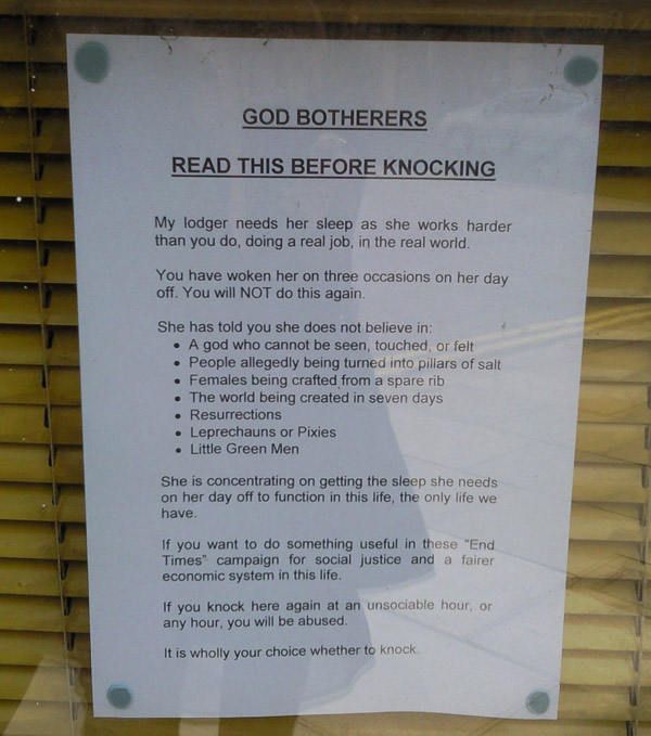 read before knocking
