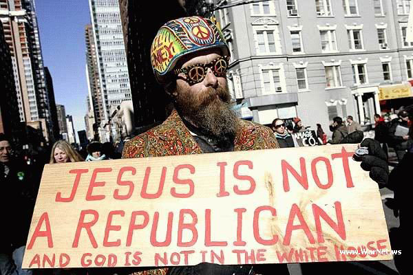Jesus is not a Republican sign.