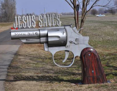 jesus revolver mailbox